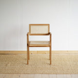 Dubová jedálenská stolička s ratanovým sedákom Wien.