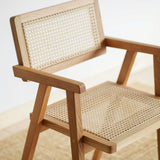 Dubová jedálenská stolička s ratanovým sedákom Wien.