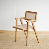 Dubová jedálenská stolička s ratanovým sedákom Wien.