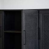 Čierna dubová komoda s ratanom Donau.